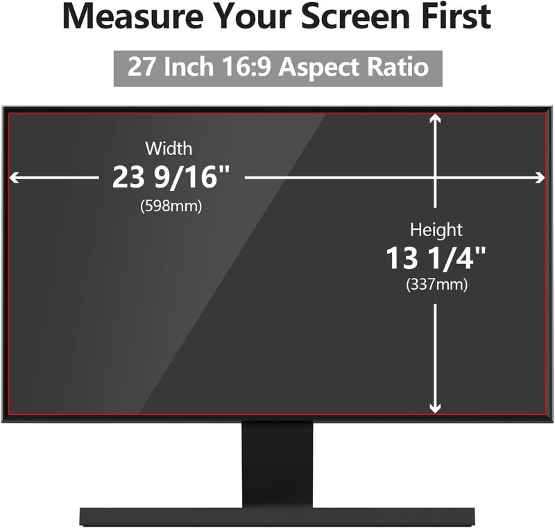 DNZPFU [2 Pack] 27 Inch Computer Privacy Screen Protector for 16:9 Widescreen Monitors-Anti-Glare & Blue Light Filter,Anti-Spy Film,Reduces Eye Strain (Fits Most Desktop Screens) - Image 2